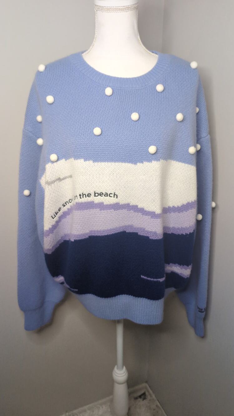 Taylor Swift Midnights Snow on the Beach Sweater Large Official Merch